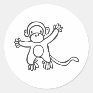 Adesivo Macaco criativo no desenho de esboço