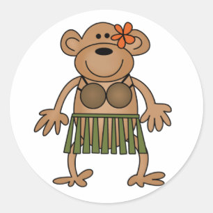 Adesivo Macaco da dança de Hula