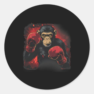 Adesivo Macaco de Boxe com Luvas de Boxe Kickboxing Engraç
