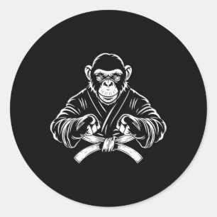 Adesivo Macaco de Karatê Desenho Kickboxing Jiu-jitsu Mma