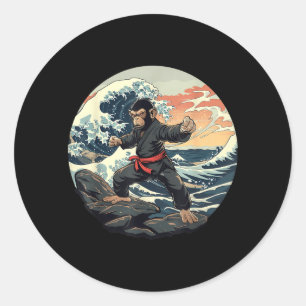 Adesivo Macaco de Karate Ondas Macaco de Artes Marciais Ta