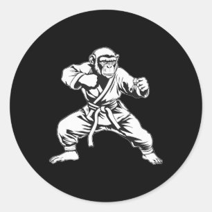 Adesivo Macaco de Karatê Taekwondo Kickboxing Mma Judô Mac