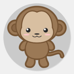 Adesivo Macaco de Kawaii