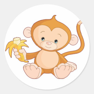 Adesivo Macaco do bebê com banana