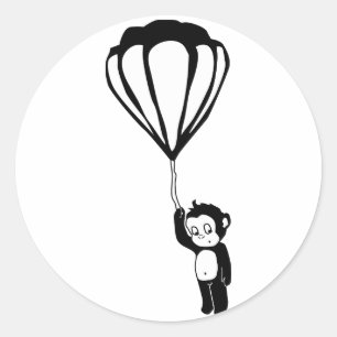 Adesivo macaco do vôo: balão de ar quente