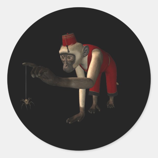 Adesivo Macaco e aranha sangrentos 3D - Cor (Frente)