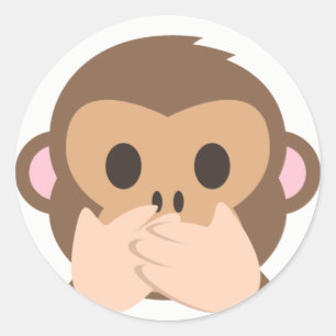 Adesivo Macaco Emoji do Falar-Nenhum-Mau