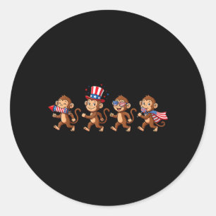 Adesivo Macaco Engraçado Bandeira Americana Dos EUA 250 An