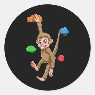 Adesivo Macaco engraçado de escalada e bouldering