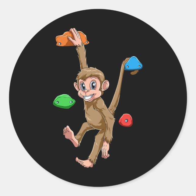 Adesivo Macaco engraçado de escalada e bouldering (Frente)