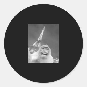 Adesivo Macaco Engraçado Selfie Torre Eiffel Em Paris Home