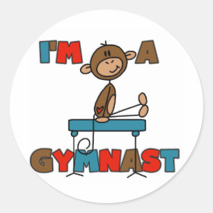 Adesivo Macaco eu sou t-shirt e presentes de um Gymnast