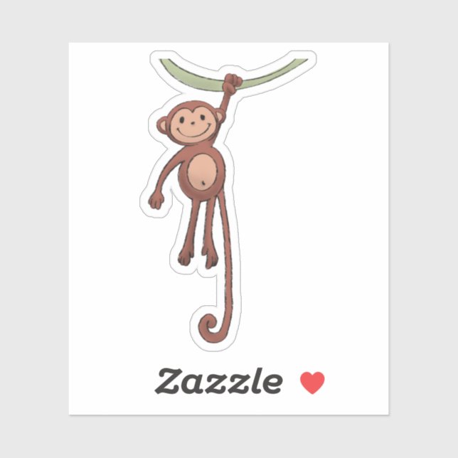 Adesivo Macaco feliz (Folha)