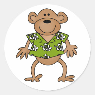 Adesivo Macaco havaiano tropical