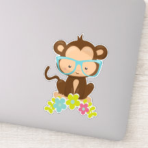 Macaco hipster, Macaco Com Óculos, Flores