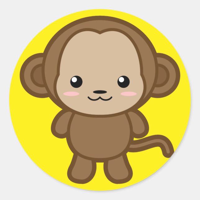 Adesivo Macaco Kawaii (Frente)