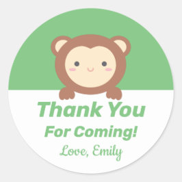 Adesivo Macaco Kawaii Fofo Obrigado Por Vir