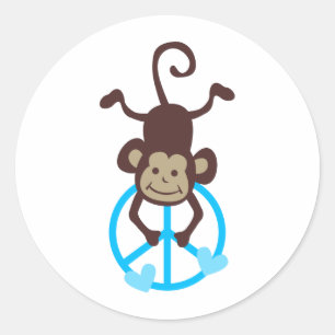 Adesivo Macaco-macaco-macaco-prego-da-paz - Rosa ou Azul