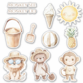 Adesivo Macaco Marrom Creme Faça o que o Macaco Faz