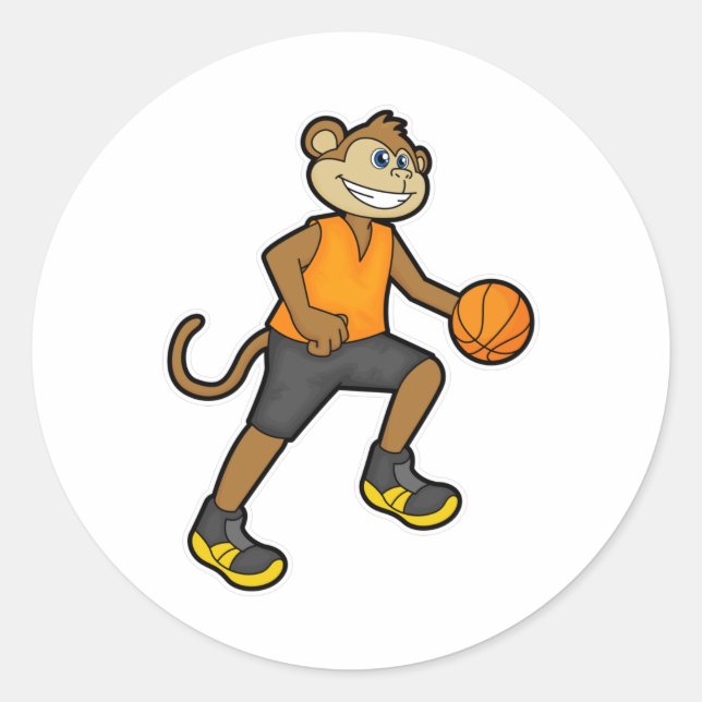Adesivo Macaco no basquete (Frente)
