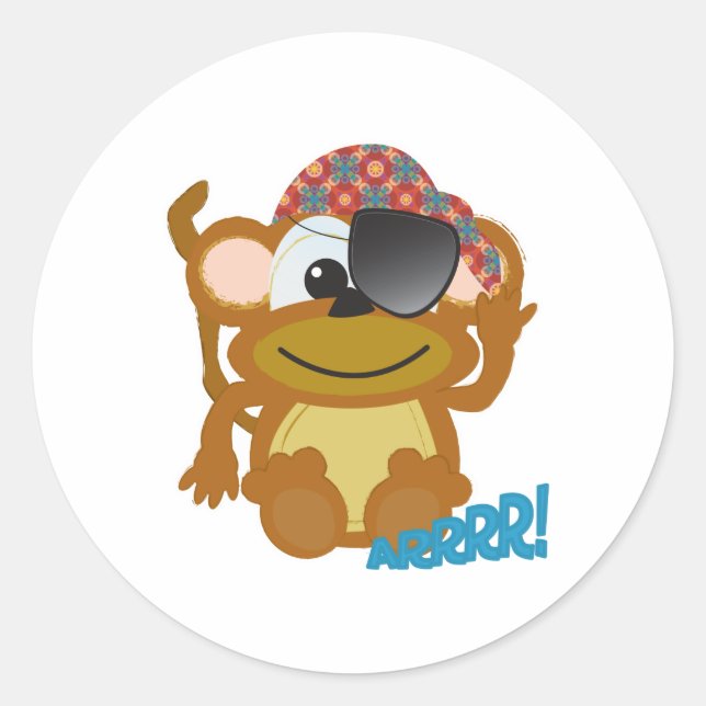 Adesivo Macaco pirata Goofkins fofo (Frente)