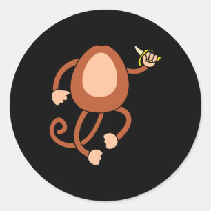 Adesivo Macaco Segurando Banana Costume Fácil Diversão Hal