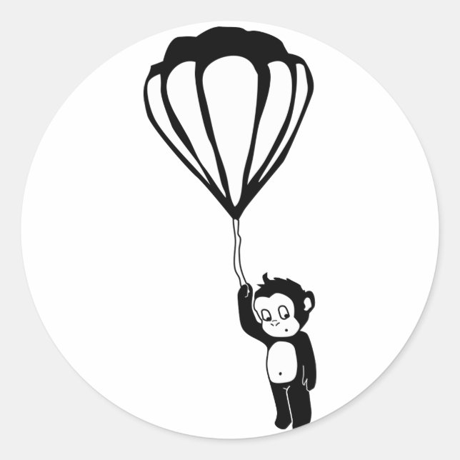 Adesivo macaco voador: balão de ar quente (Frente)