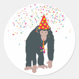 Adesivo Macacos-chimpanzé festejando animais com festa