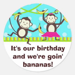 Adesivo Macacos indo para bananas