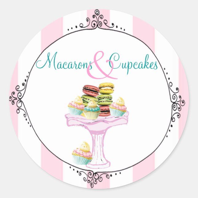 Adesivo Macarões e Cupcakes (Frente)