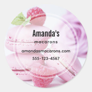 Adesivo Macarões Rosa e Framboesas Vermelhas