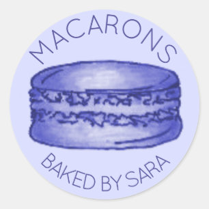Adesivo Macaron Francês Roxo Cookie Feito Em Homemade