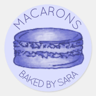 Adesivo Macaron Francês Roxo Cookie Feito Em Homemade