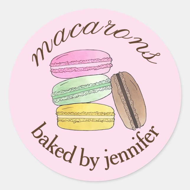 Adesivo Macaron French Paery Cookies Macarons Fabricados p (Frente)