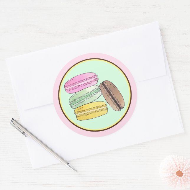 Adesivo Macaron French Paery Cookies Macarons Patisserie (Envelope)