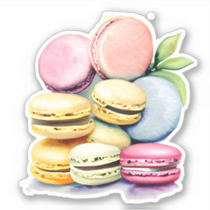 Adesivo Macaron Vintage Watercolor