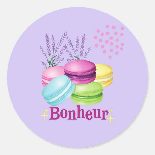 Adesivo Macarons Felicidade Bonheur  (Frente)
