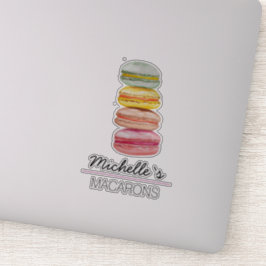 Adesivo Macarons Franceses Aquarela Pintados à Mão