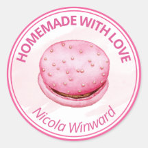 Macaroon Rosa Aquarela Negócio Pequeno Caseiro