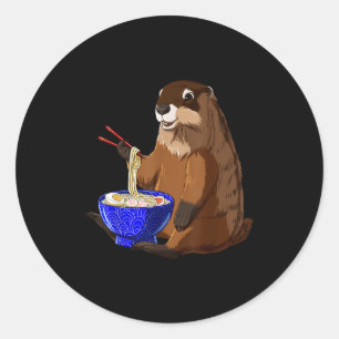 Adesivo Macarrão Japonês Kawaii Ramen Bowl Funny Groundhog