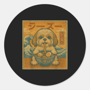 Adesivo Macarrão Japonês Ramen Kawaii Engraçado Shih Tzu C