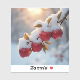 Adesivo Maçãs deliciosas vermelhas na neve