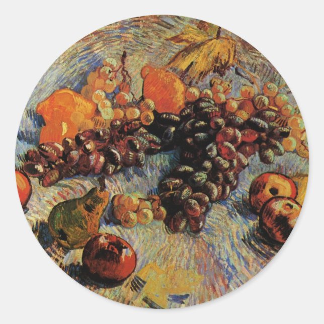 Adesivo Maçãs, peras, limões, uvas de Vincent van Gogh (Frente)
