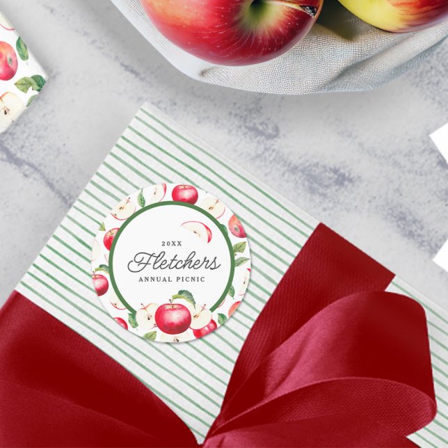 Adesivo Maçãs Vermelhas Personalizadas Botânicas (Criador carregado)