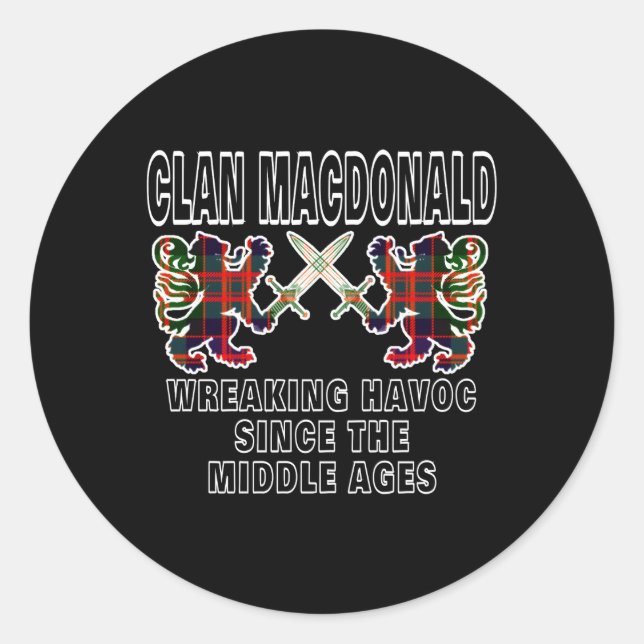 Adesivo Macdonald Scottish Tan Scotland Family Clan Name (Frente)