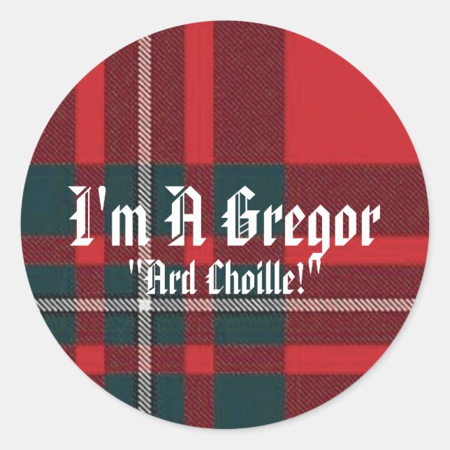 Adesivo MacGregorPlay, sou Gregor, "Ard Choille!" (Frente)