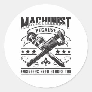 Adesivo Machinista CNC Machinist Trabalho de Máquina Engra