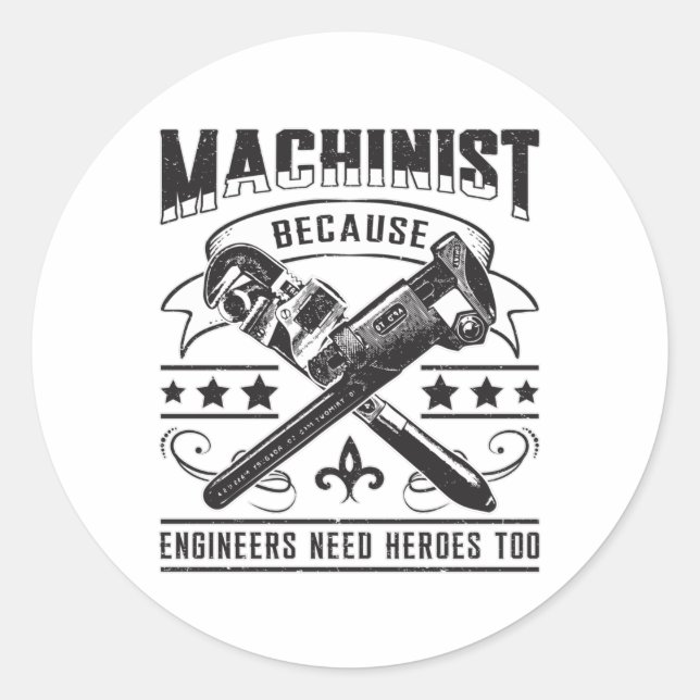 Adesivo Machinista CNC Machinist Trabalho de Máquina Engra (Frente)