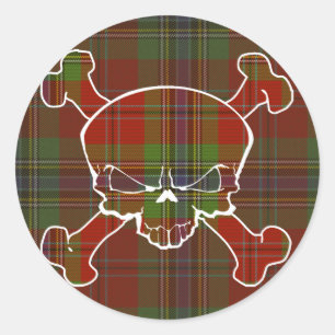 Adesivo MacLean Tartan Skull Sem Banner