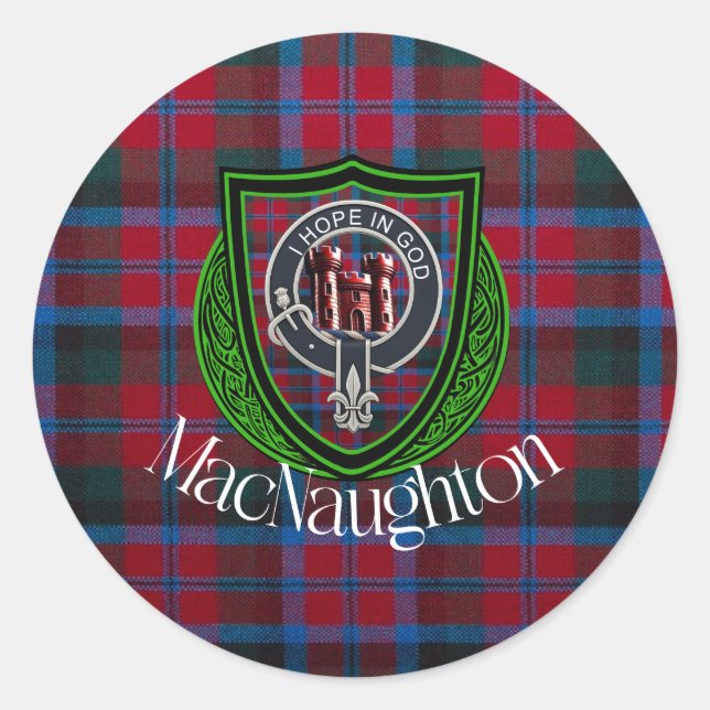 Adesivo MacNaughton Scottish Clan Tartan & Crest (Frente)